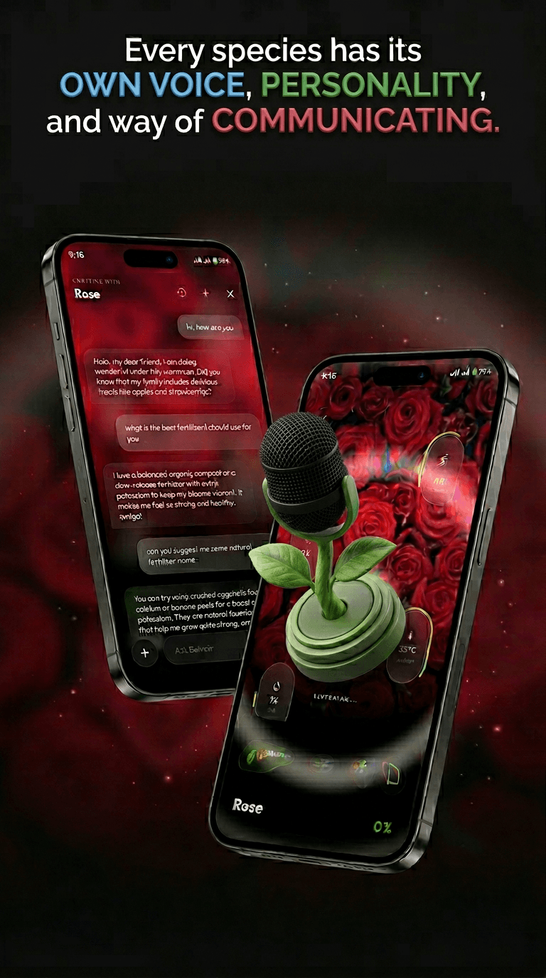 Belvoir voice and text AI plant companion screen