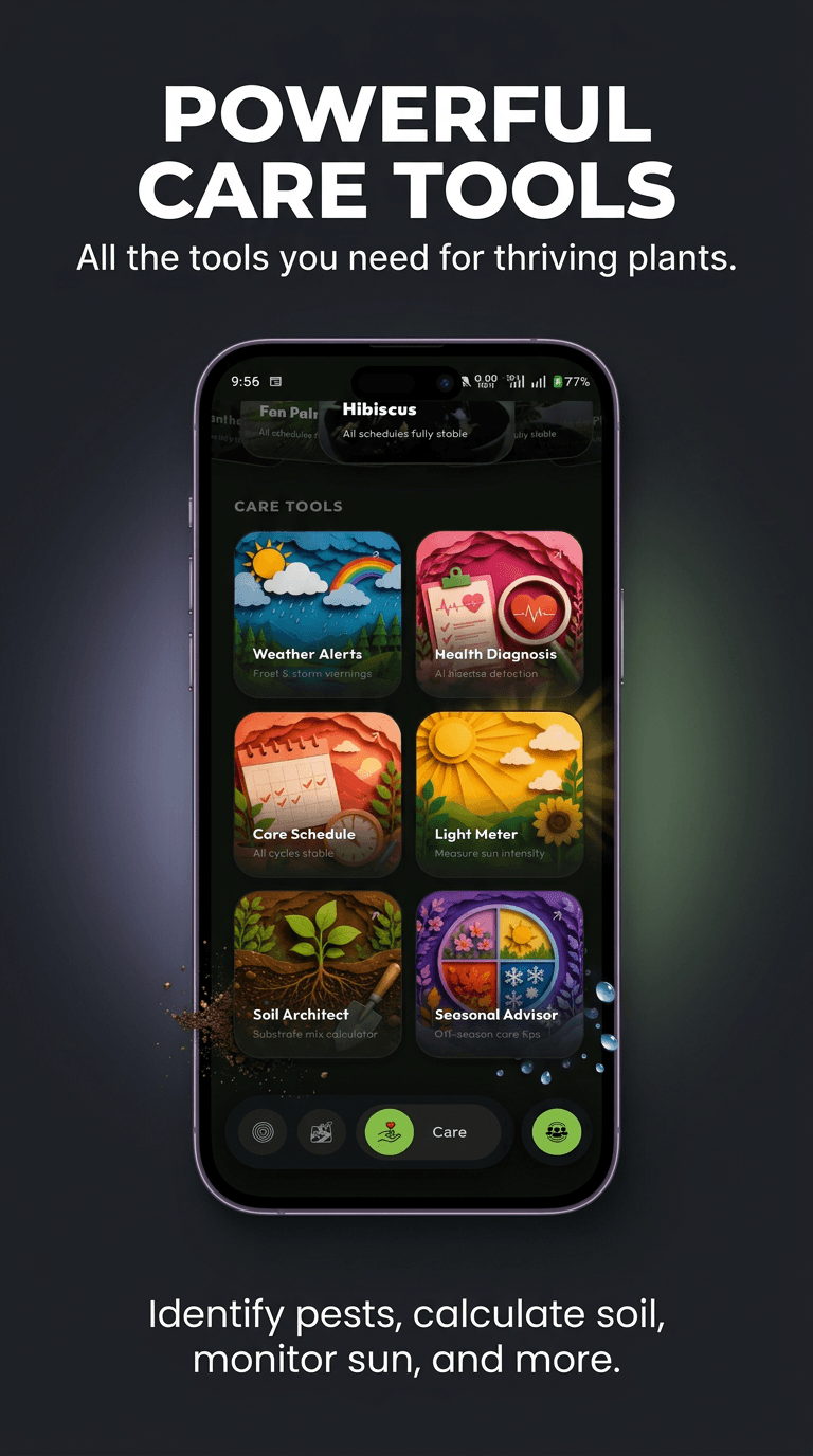 Belvoir plant care toolkit — weather, diagnosis, light meter and more